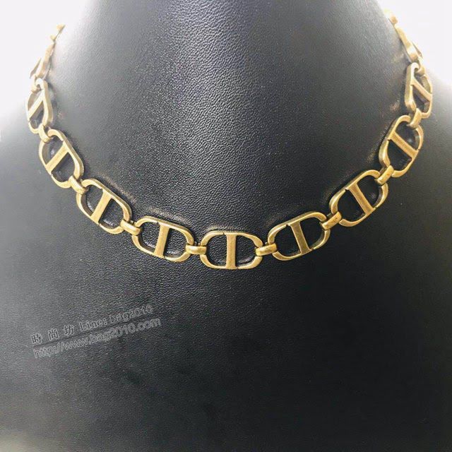 Dior飾品 迪奧經典熱銷爆款復古金色女項鏈  zgd1142
